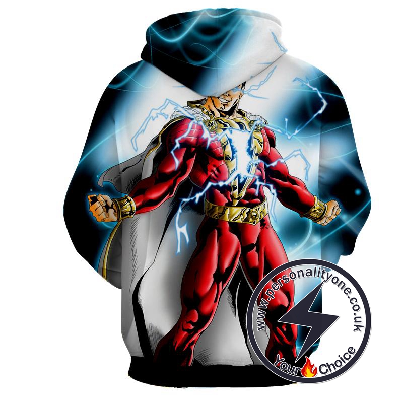 Shazam In Action - Shazam 3D - Shazam Hoodies